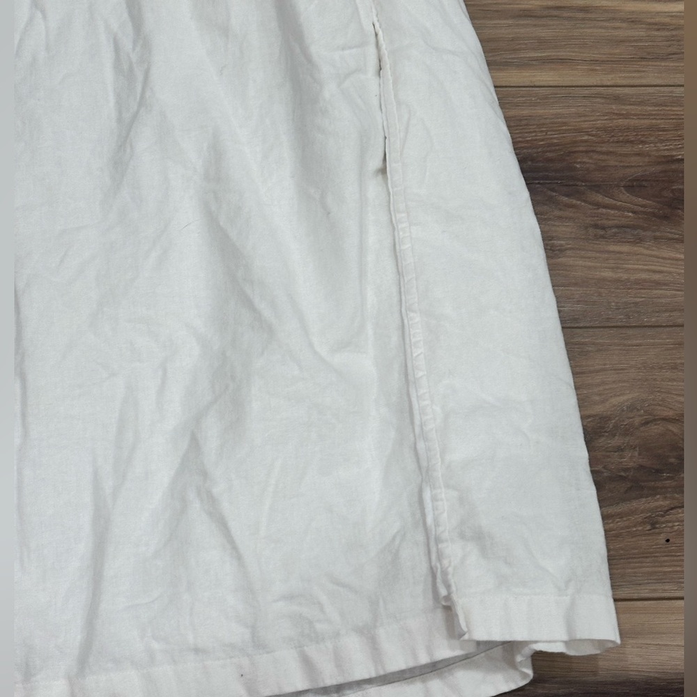 Abercrombie & Fitch Off White Ivory Linen Pull on Maxi Skirt with Slit XS - Picture 5 of 10